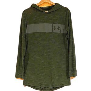 Under Armour Heathered Green Long Sleeve Hooded Athletic Top Size Small